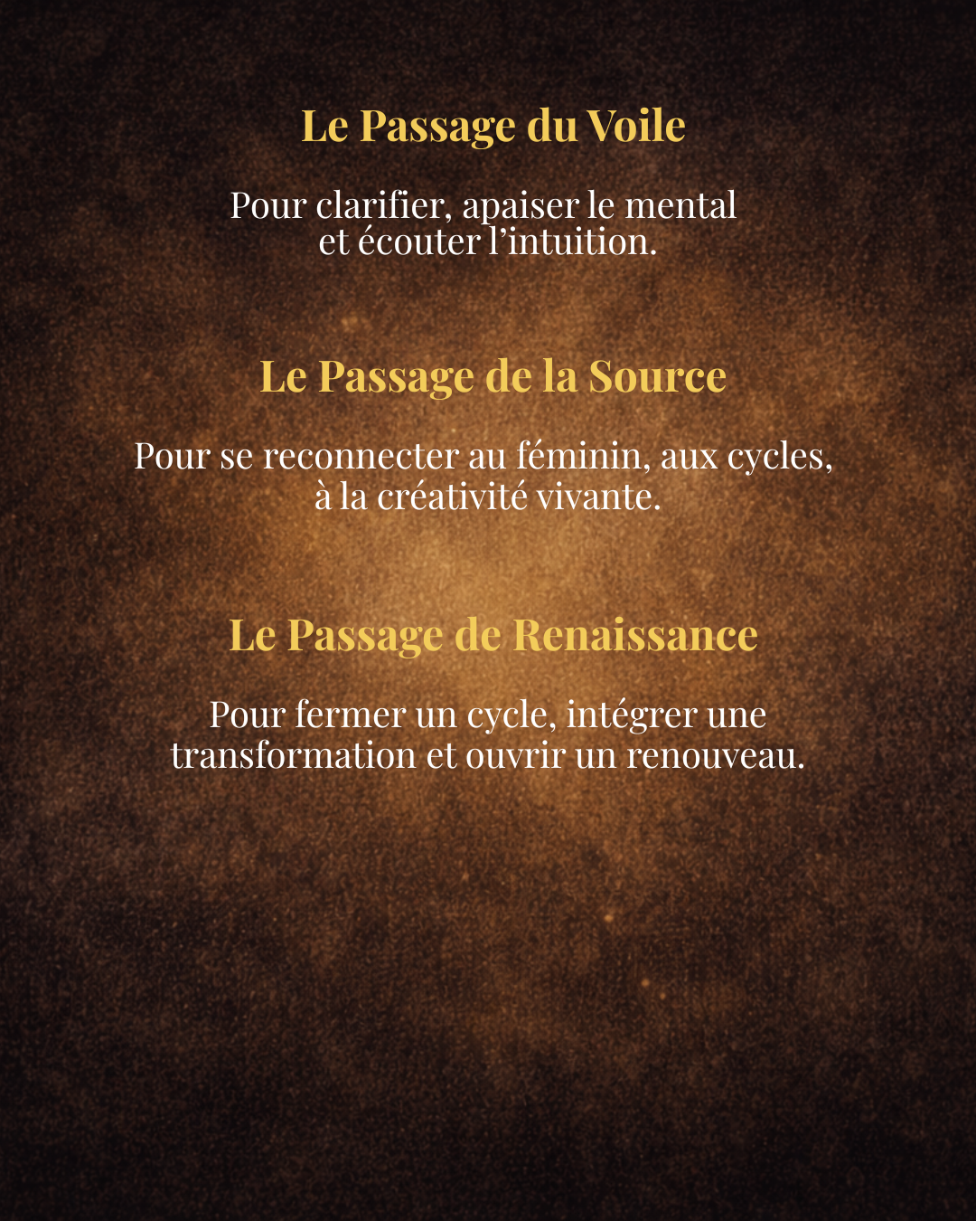 LES 7 PASSAGES SACRÉS